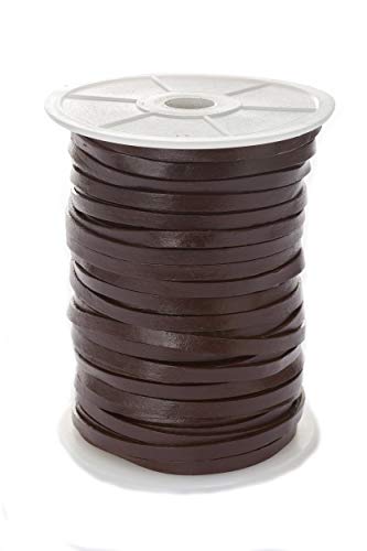 Lederband Flach 5 mm x 1,5 mm. Farbe/Länge: wählbar (10 Meter, Braun) von esnado