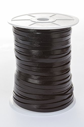 esnado Lederband Flach 5 mm x 1,5 mm. Farbe/Länge: wählbar (5 Meter, Schwarz) von esnado