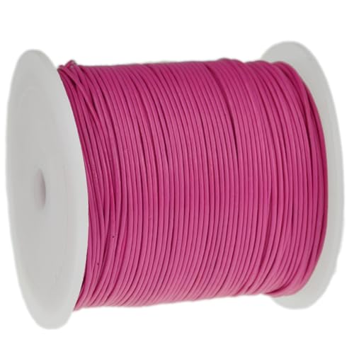 esnado Lederschnur Rund - 1 mm. Pink. 50 Meter auf Rolle | ECHTES Leder | pflanzlich gegerbt | ideal für die Herstellung von Schmuck und Armbändern, Basteln, Dekorieren, DIY-Projekte, Mittelalter von esnado