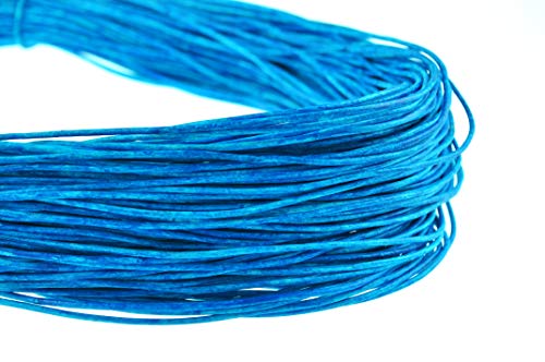 esnado Lederschnur Rund 2 mm. Azur Blau Meliert - 1 Meter von esnado