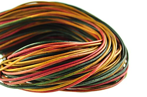 esnado Lederschnur Rund 2 mm. Multicolor - 10 Meter von esnado