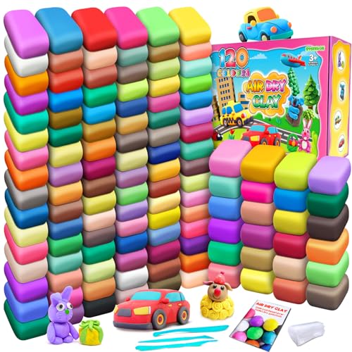 essenson Modelliermasse-Set - 120 Farben Lufttrocknende magische Knete für Kinder, Geschenk für Jungen und Mädchen im Alter von 3-12 Jahren essenson Modelliermasse-Set - 120 Farben Lufttrocknende magische Knete für Kinder, Geschenk für Jungen und Mädchen im Alter von 3-12 Jahren von essenson