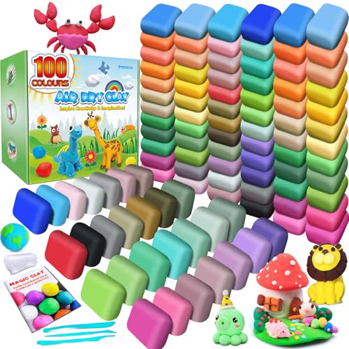 Modelliermasse-Set - 100 Farben Lufttrocknende magische Knete für Kinder, Geschenk für Jungen und Mädchen im Alter von 3-12 Jahren Modelliermasse-Set - 100 Farben Lufttrocknende magische Knete für Kinder, Geschenk für Jungen und Mädchen im Alter von 3-12 Jahren von essenson