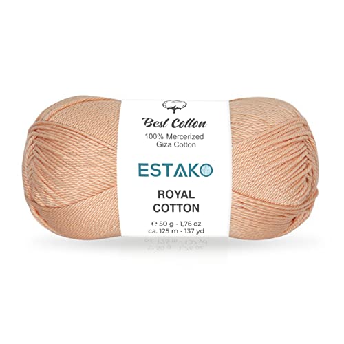 Estako Royal Cotton, 100% merzerisiertes Gizeh-Baumwollgarn, weich, Super Fino 1 zum Häkeln und Stricken, 50 g, 125 m (5053) von estako