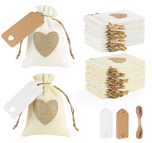 30 Jutesäckchen Herz zum Befüllen,10x14cm Sackleinen Taschen mit Kordelzug+30 Karten+10m Hanfseil,Wiederverwendbarer Geschenktüten Jutebeutel für DIY Weihnachten Ostern Hochzeit Thanksgiving,2 Farben 30 Jutesäckchen Herz zum Befüllen,10x14cm Sackleinen Taschen mit Kordelzug+30 Karten+10m Hanfseil,Wiederverwendbarer Geschenktüten Jutebeutel für DIY Weihnachten Ostern Hochzeit Thanksgiving,2 Farben von estcoo