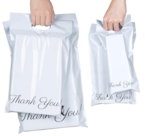 4 Größen Versandbeutel Plastik Versandtaschen,60 Stück Versandtaschen mit"Thank You",C5 A4 B4 A3 Versandbeutel Plastik Selbstklebend und Blickdicht für Logistikverpackungen(15x27/20x30/25x35/30x42cm) von estcoo