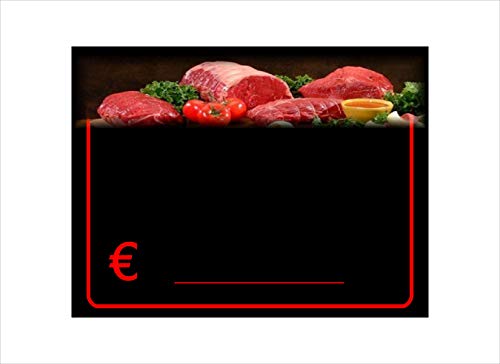 30 Preisschilder Plastikkartenhalter für die Metzgerei Lebensmittelrecht 8,3x11,3 cm. + 30 Halterungen + 1 ungiftig Marker von etichettesegnaprezziperalimenti