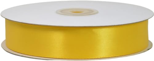 ETM Satinband, Doppelsatin, 25 mm breit, auf einer Spule, Länge 50 Meter GIALLO INTENSO von etm