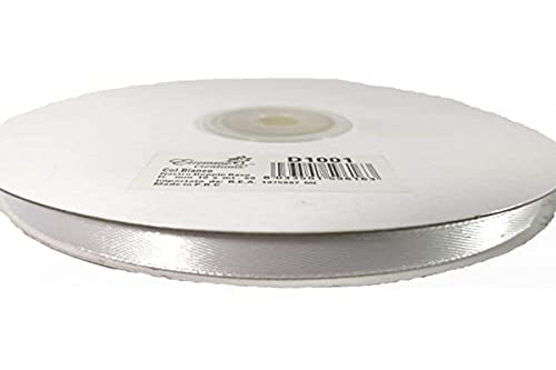 Geschenkband aus Doppelsatin, 10 mm breit, Rolle mit 50 m, Satinband BIANCO Geschenkband aus Doppelsatin, 10 mm breit, Rolle mit 50 m, Satinband BIANCO von etm