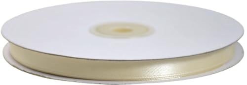 Geschenkband aus Doppelsatin, 10 mm breit, Rolle mit 50 m, Satinband elfenbein Geschenkband aus Doppelsatin, 10 mm breit, Rolle mit 50 m, Satinband elfenbein von etm