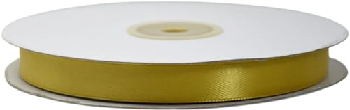 Geschenkband aus Doppelsatin, 15 mm, Rolle mit 50 m, Satinband gold von etm