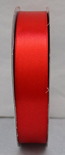 Geschenkband aus Doppelsatin, 15 mm, Rolle mit 50 m, Satinband rot von etm