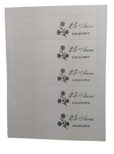 etm 25 Stück Kärtchen Gastgeschenk 25 Jahrestag Hochzeit Silber von etm