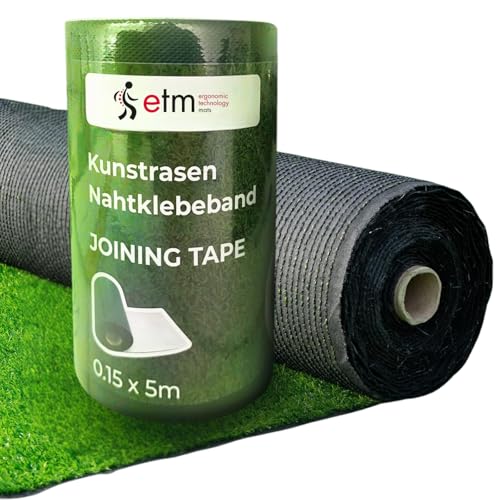 etm Klebeband für Kunstrasen - 15 cm x 5 m - Kunstrasenband - Grasband - selbstklebend - Nahtklebeband für Rasenteppich von etm