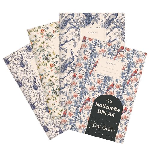 etmamu 1037 4er-Set Notizheft A4 | Chinoiserie asiatische exotische Muster | Punktraster etmamu 1037 4er-Set Notizheft A4 | Chinoiserie asiatische exotische Muster | Punktraster von etmamu