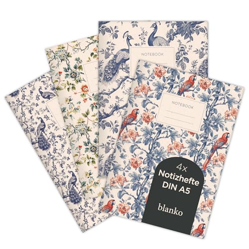 etmamu 1074 4er-Set Notizheft A5 | Chinoiserie asiatische exotische Muster | Blanko etmamu 1074 4er-Set Notizheft A5 | Chinoiserie asiatische exotische Muster | Blanko von etmamu