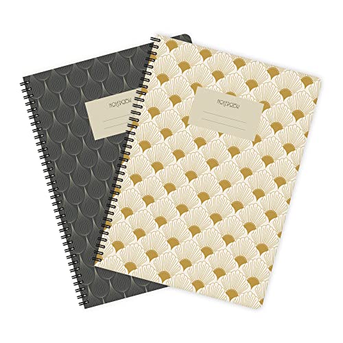 etmamu 139 2er-Set Notizblöcke A4 Art Deco, 60 Blatt blanko von etmamu