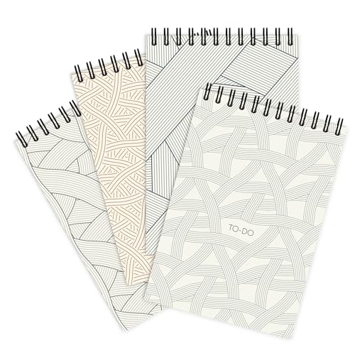 etmamu 164 4er-Set To-Do Listen Line Patterns, 60 Blatt, 3-spaltig, Aufgabe, Planung und Management von etmamu