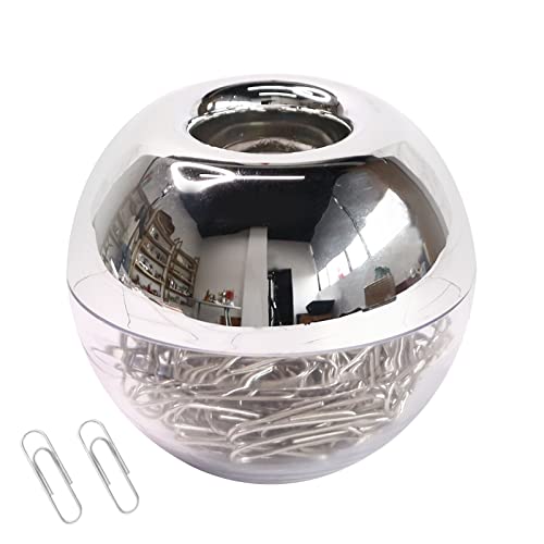 100 Stück silberfarbene Büroklammern in runder Büroklammer-Halter, Büroklammernhalter für Schreibtisch, 28 mm Clipspender, Magnetklammern, Organizer, Planer, Zubehör für Schule, Büro 100 Stück silberfarbene Büroklammern in runder Büroklammer-Halter, Büroklammernhalter für Schreibtisch, 28 mm Clipspender, Magnetklammern, Organizer, Planer, Zubehör für Schule, Büro von etspolt