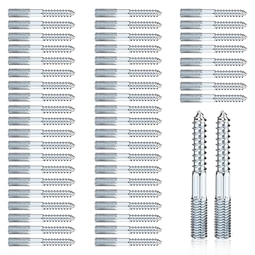 50 Stück Stockschrauben M8 x 60 mm: Torx Stockschrauben, Schraubstifte aus verzinktem Stahl, Doppelgewindeschrauben für Rohrschellen, Möbelmontage, Holzgelenke und Möbelbeine von eupdd