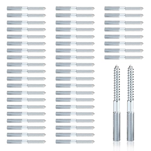 50 Stück Stockschrauben M8 x 80 mm: Torx Stockschrauben, Schraubstifte aus verzinktem Stahl, Doppelgewindeschrauben für Rohrschellen, Möbelmontage, Holzgelenke und Möbelbeine von eupdd