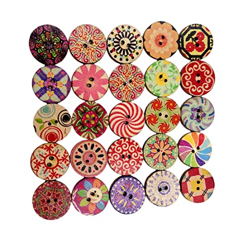 100pcs runde dekorative Holzknöpfe zum Nähen von Schrottbüchern DIY-Nähtasten Kleidung Dekoration 20mm von eurNhrN
