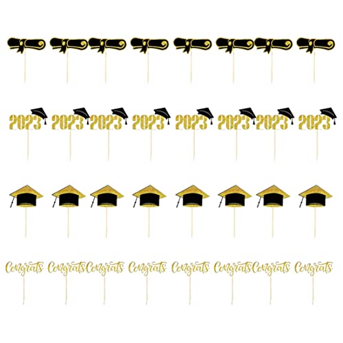 32pcs Abschluss Cupcake Toppers 2023 Mini -Klasse von 2023 Cupcake Toppers Supplies Glückwunsch Grad Cap Diploma Cupcake Picks von eurNhrN