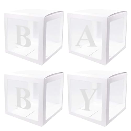 Ballonboxen mit B a B y Letters 4pcs 12 Zoll Valentinstag Transparent Ballon Box Party Ballon Box ohne Luftballons Heimartikel von eurNhrN