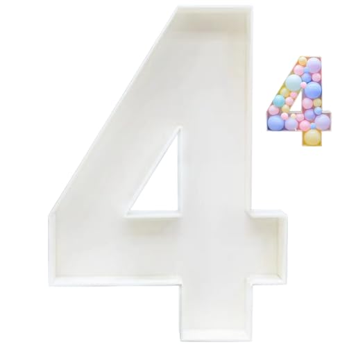 Festzeltnummern, Nummer 4 Mosaiknummern für Luftballons 3 Fuß hohe Ausschnitte extra große Zahlen für Party-Dekor, Typ 2 Hausartikel von eurNhrN