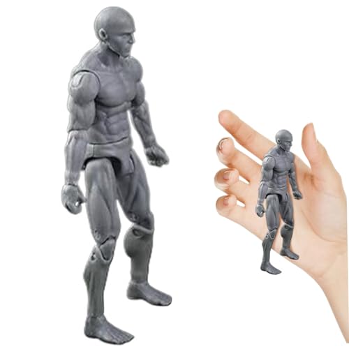 eurNhrN Aktionsfigur Körper, 4,1 Zoll PVC Blind -Aktion -Figur, DIY -Poable -Figur, Sammlerbetragszeichnung, graue/männliche Spiele Vorräte von eurNhrN
