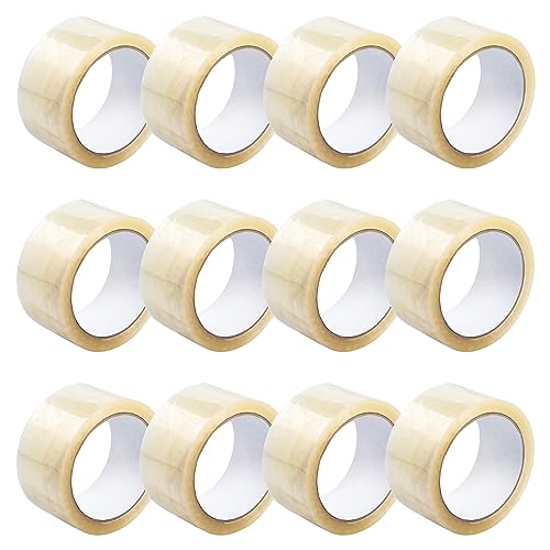 eurofolin Paket-Klebeband transparent leise 12 Rollen, 50mm x 66m, Klebeband leise abrollend, Extra starkes Packband, Universalklebeband transparent leise, Kleberolle für Umzugs-Karton von eurofolin