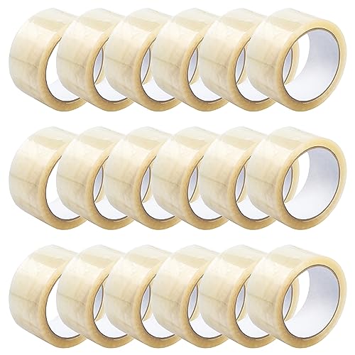 eurofolin Paket-Klebeband Transparent 18 Rollen, 50mm x 66m, leise abrollend, extra starkes Packband, Universalklebeband für Umzugs-Karton von eurofolin
