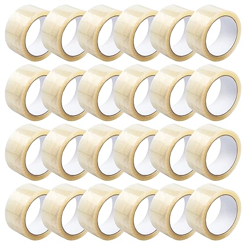 eurofolin Paket-Klebeband transparent leise 24 Rollen, 50mm x 66m, Klebeband leise abrollend, Extra starkes Packband, Universalklebeband transparent leise, Kleberolle für Umzugs-Karton von eurofolin