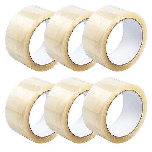 eurofolin Paket-Klebeband transparent leise 6 Rollen | 50mm x 66m | Klebeband leise abrollend | Extra starkes Packband | Universalklebeband transparent leise | Kleberolle für Umzugs-Karton von eurofolin