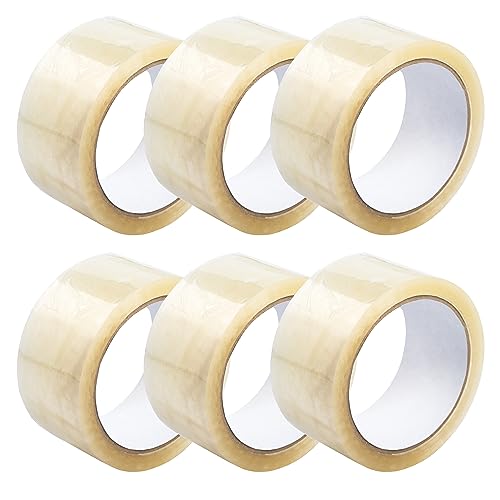 eurofolin Paket-Klebeband Transparent 6 Rollen, 50mm x 66m, leise abrollend, extra starkes Packband, Universalklebeband für Umzugs-Karton von eurofolin