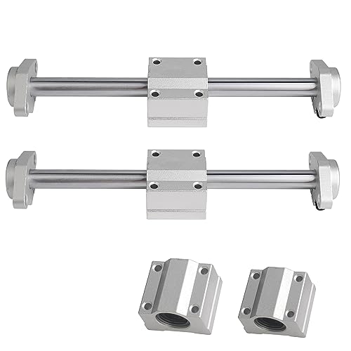 euroharry 12mm 100-600mm einsatzgehärteter plattierter Stahl für Linearbewegungsstangen Wellenführungen (Linearwelle +SHF12+SCS12UU, 100mm) von euroharry