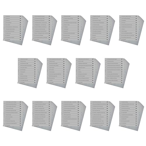 14er Komplett-Set Ordnerregister für Ordnung in allen Bereichen wie z.B. Gesundheit, Pflege, Finanzen, Eigenheim, Haustiere, Immo, Kfz, Kinder, Personal, PV, Rezepte, Steuern, Vers., Dokumente 14er Komplett-Set Ordnerregister für Ordnung in allen Bereichen wie z.B. Gesundheit, Pflege, Finanzen, Eigenheim, Haustiere, Immo, Kfz, Kinder, Personal, PV, Rezepte, Steuern, Vers., Dokumente von europrotokoll