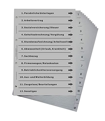 Ordnerregister für Personal (10er Set) von europrotokoll