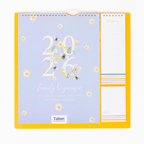 Familienplaner 2026, 5-Spalten-Kalender, Wand-Organizer, Einkaufsliste & Notizblock von evelay