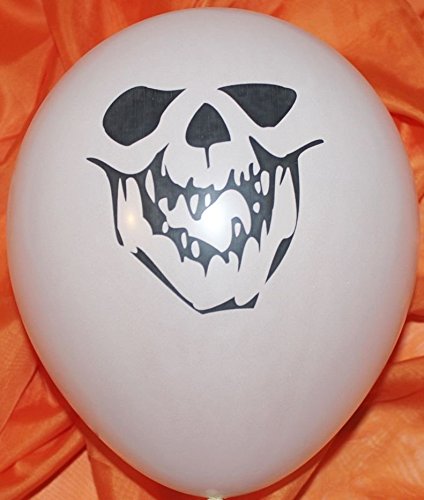 10 Halloween Luftballons, Luftballon Party Deko (Totenkopf) von eventkauf