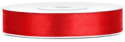 Satinband 25m x 12mm Dekoband Geschenkband (Rot) von eventkauf