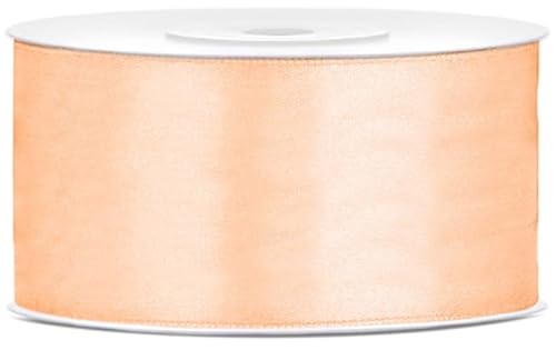 Satinband 25m x 38mm Dekoband Geschenkband (Apricot) von eventkauf