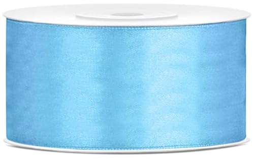 Satinband 25m x 38mm Dekoband Geschenkband (Hellblau) von eventkauf