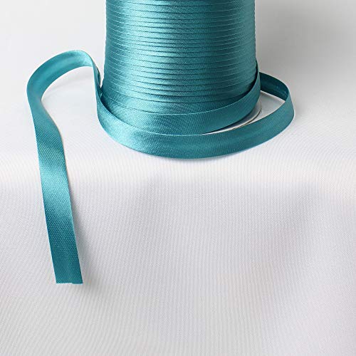 Schrägband Satin 9m x 15mm (Grünblau, #47) von eventkauf