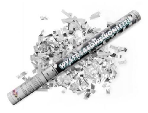 eventkauf Konfetti Shooter Konfettikanone Hochzeit Konfettishooter 40cm (Silber) von eventkauf