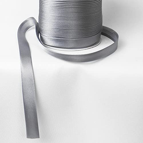 eventkauf Schrägband Satin 9m x 15mm (Dunkelgrau, #180) von eventkauf