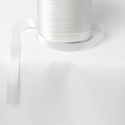 eventkauf Schrägband Satin 9m x 15mm (Weiß, #1) von eventkauf