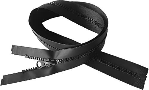 1-Wege wasserdichter Reißverschluß GROB Jacke schwarz TPU teilbar 50-100 cm #7 (80cm-schwarz-1-Wege) von everest 1953