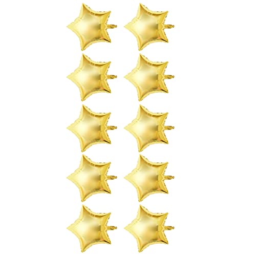 10 Stück 25,4 cm Fünf-Sterne-Silberballon (Gold) von evhooe