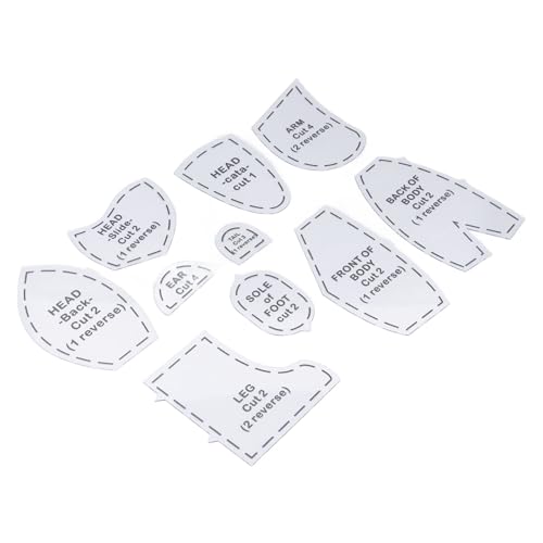10-teiliges Bären-Vorlagen-Lineal-Set, DIY, Acryl, Quilt-Werkzeuge, wiederverwendbar, Bären-Nähschablonen-Set (L 38,1 cm) von evhooe